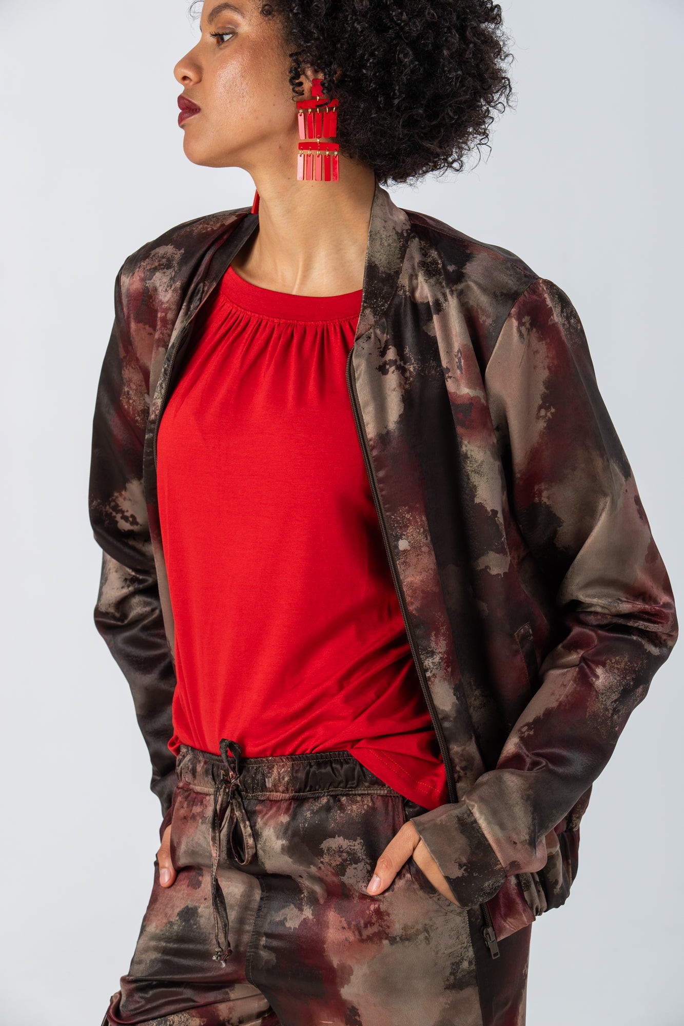 New York Bomber Jacket - Red Fatigue