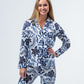 Long Cotton Pyjama Set -Blue and white