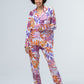 Long Pyjama Set - Orange and Lilac