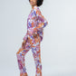 Long Pyjama Set - Orange and Lilac