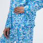 Long Pyjama Set - Turquoise and White