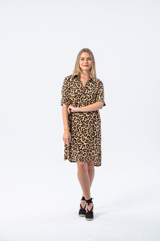 Rio Shirt Dress - Animal print