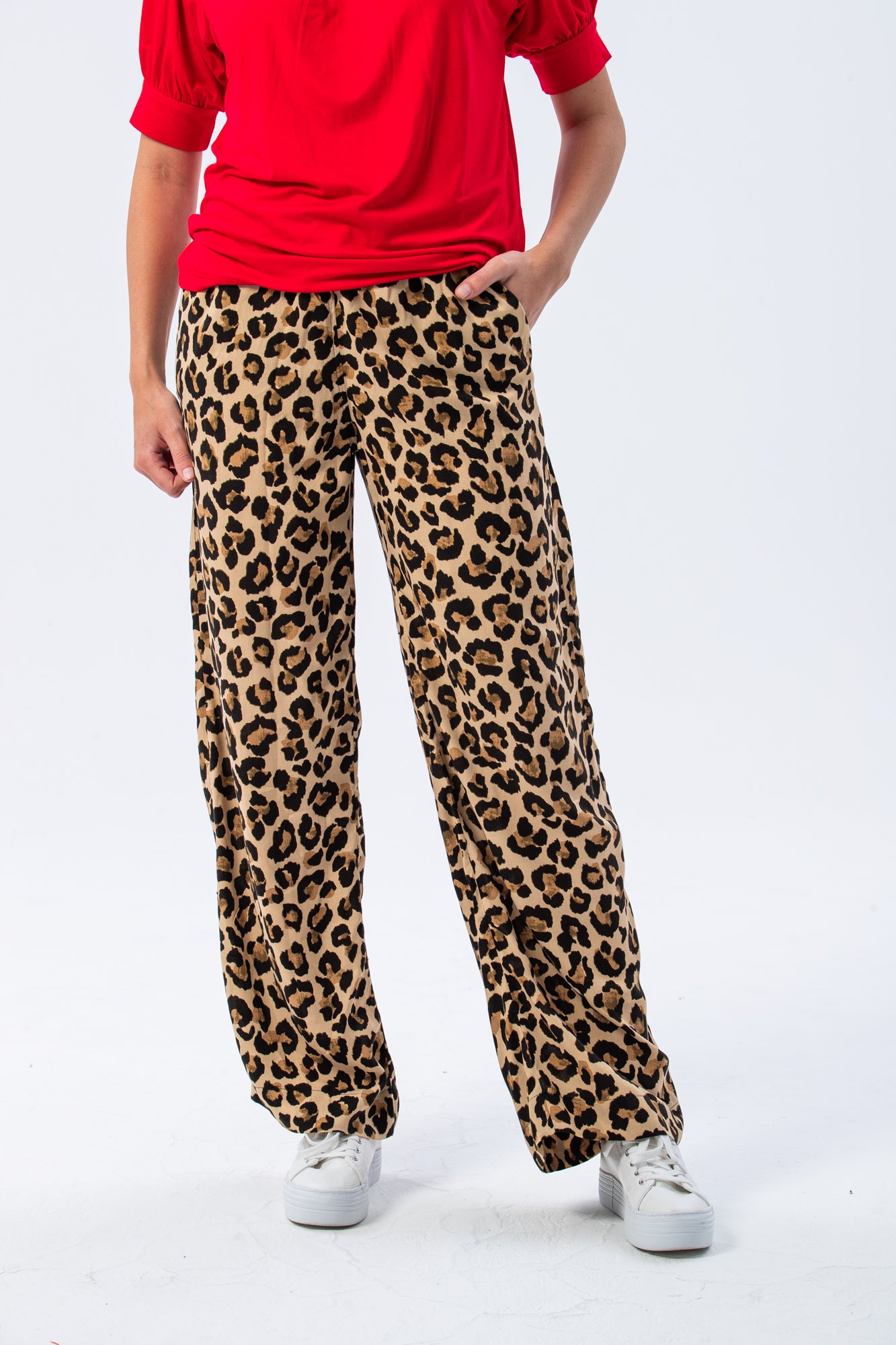 Sydney Wide Leg Pants - Animal Print