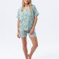 Short Pyjama Set - Green and white