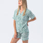 Short Pyjama Set - Green and white