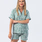 Short Pyjama Set - Green and white