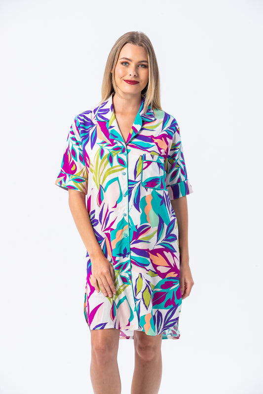 Summer Nightshirt - Pink & turquoise