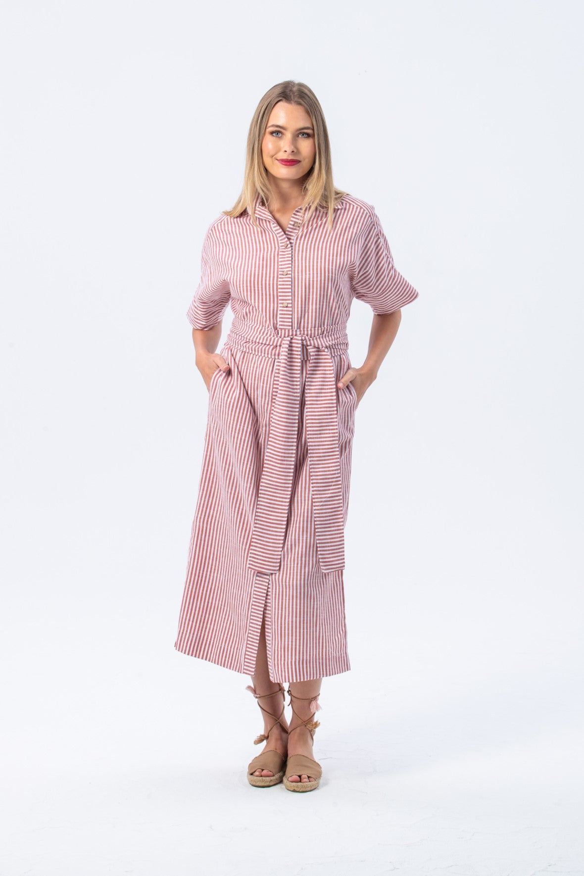 Portifino Dress - Red and White Stripe