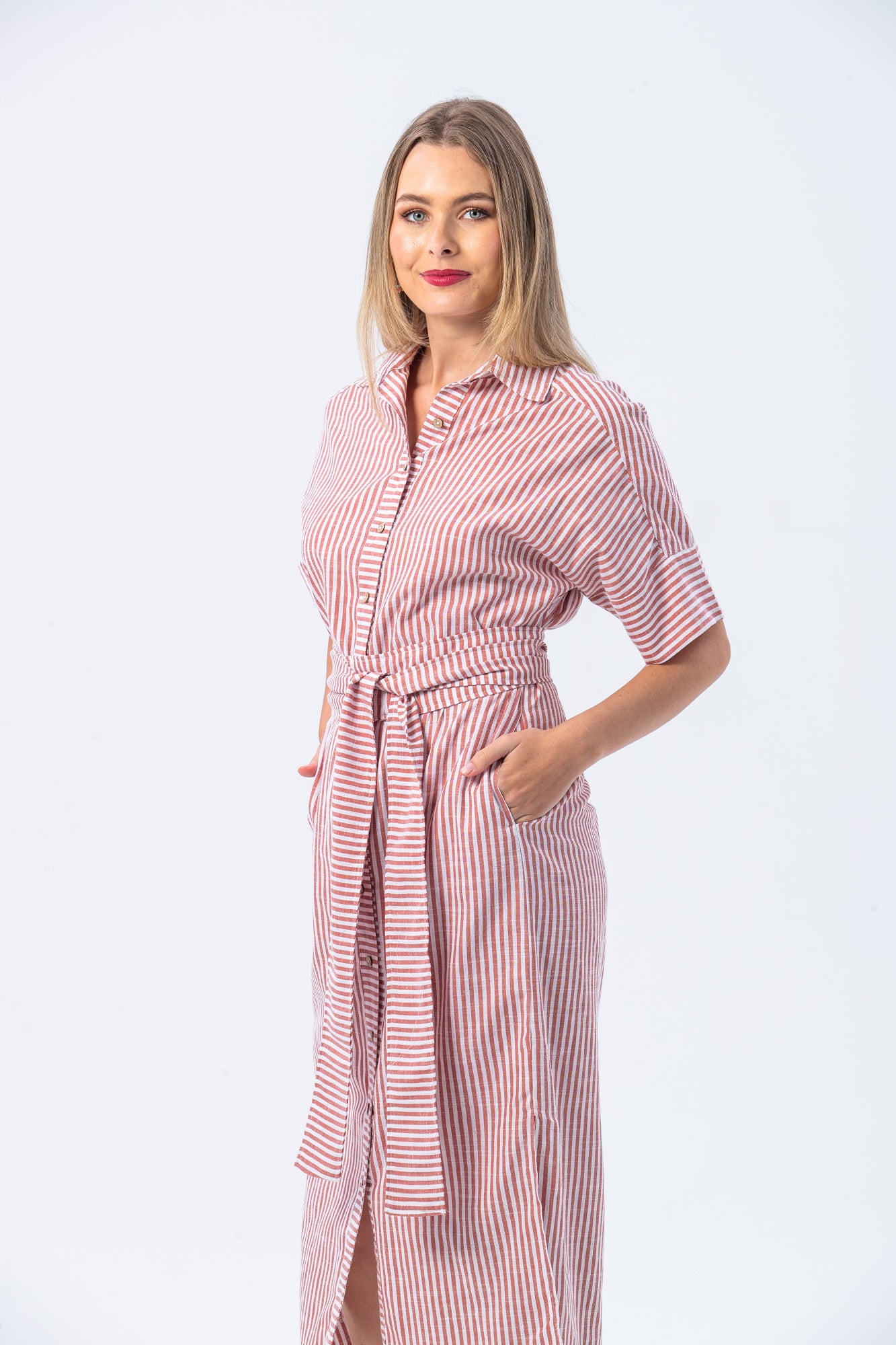 Portifino Dress - Red and White Stripe