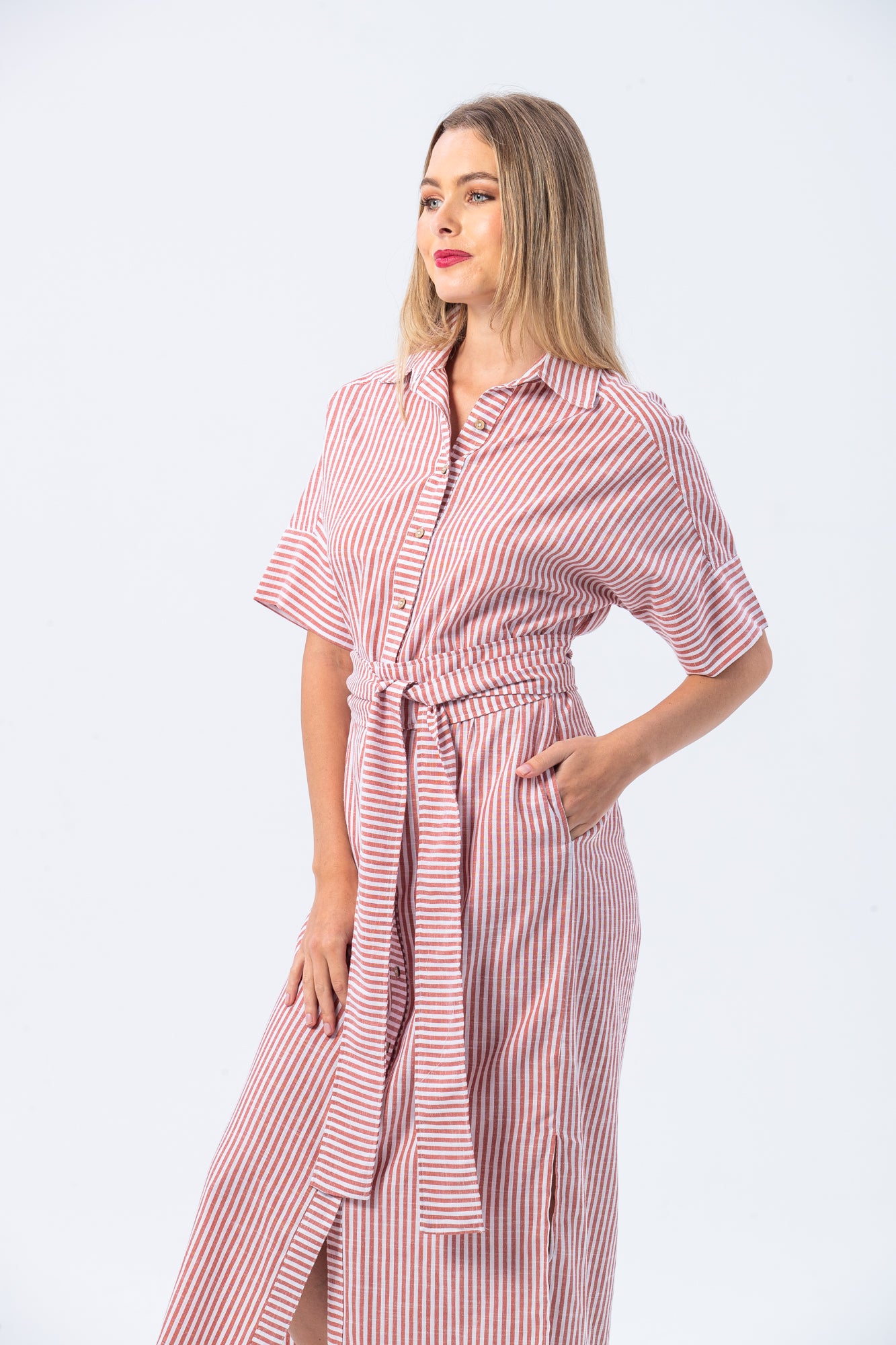 Portifino Dress - Red and White Stripe