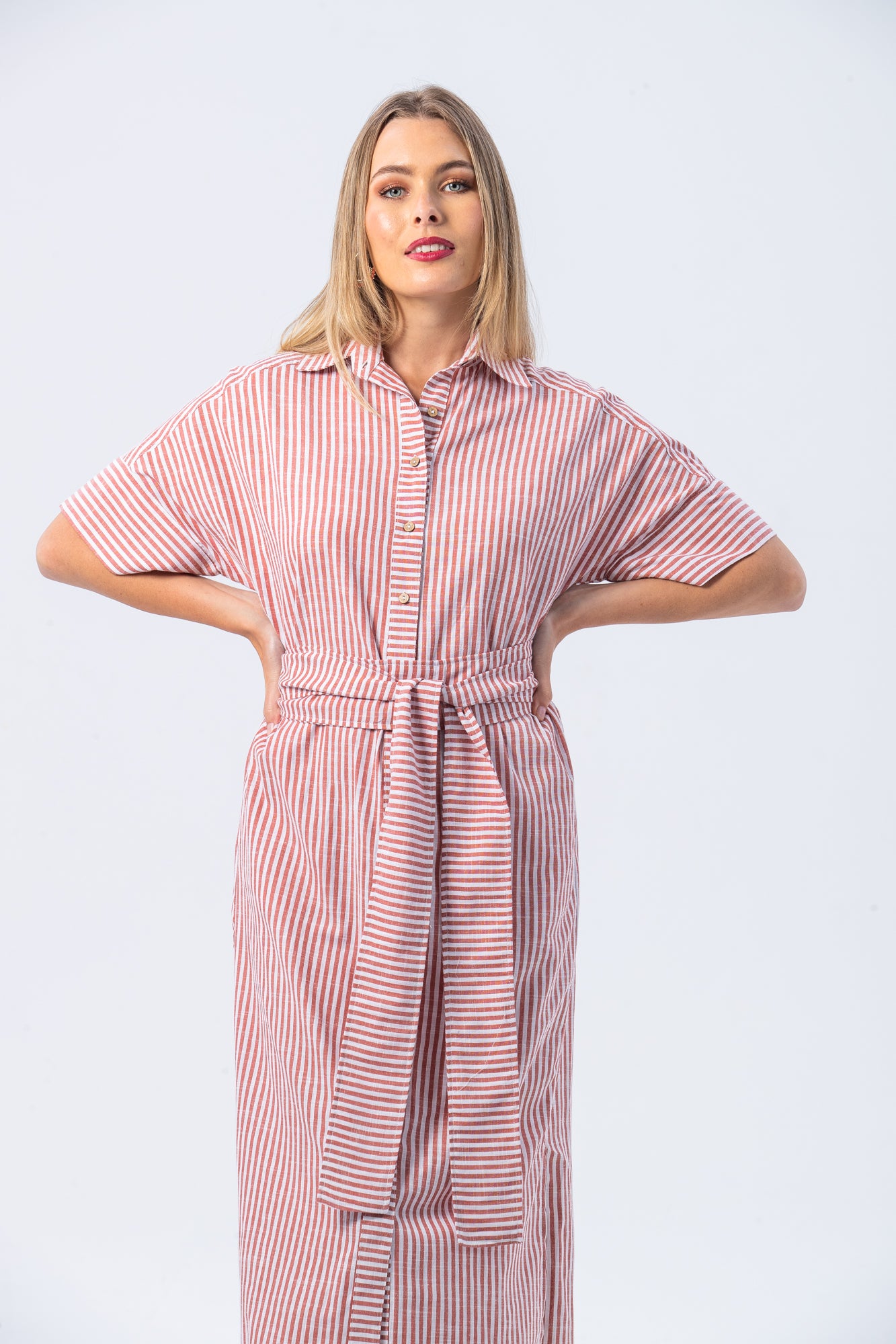 Portifino Dress - Red and White Stripe