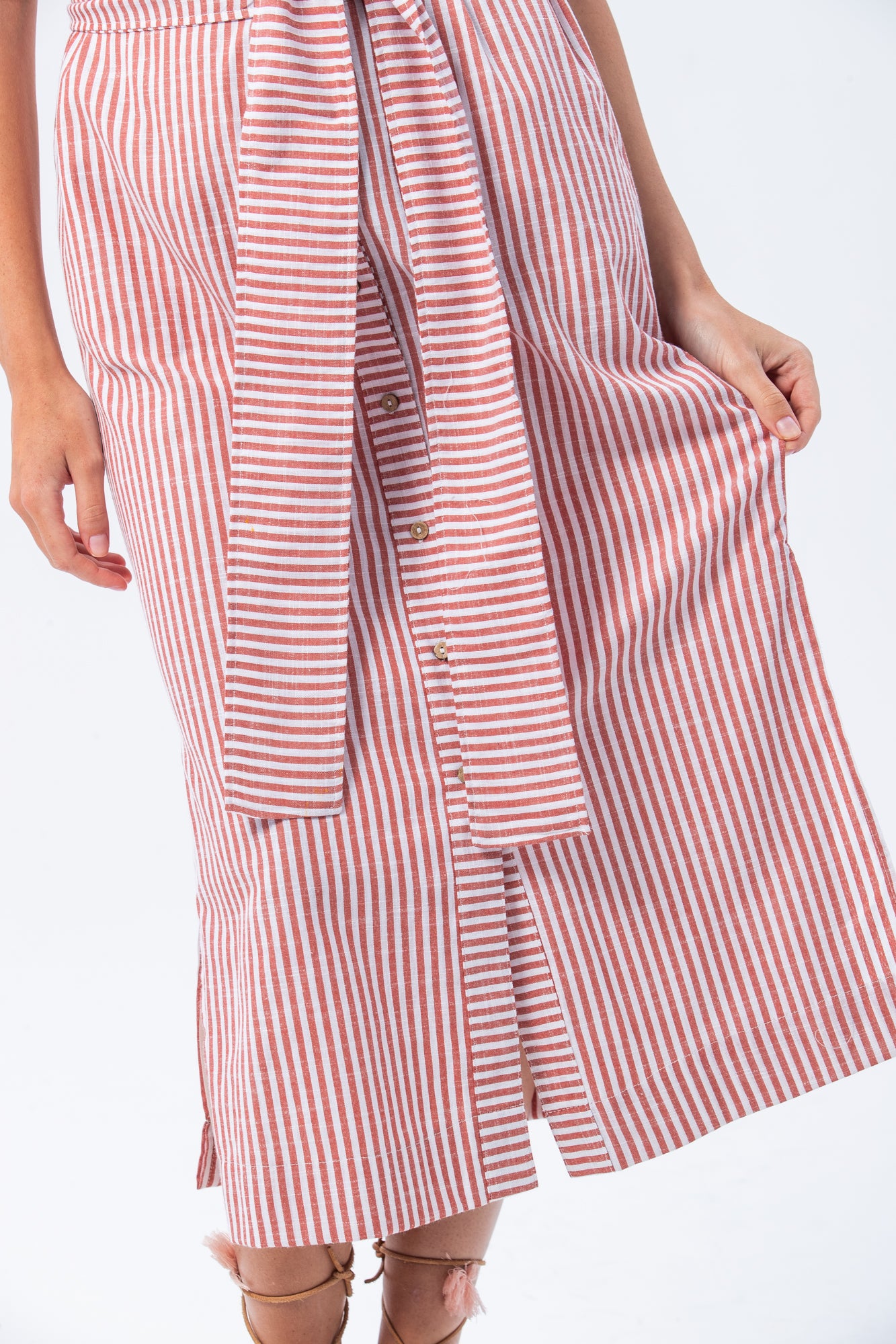 Portifino Dress - Red and White Stripe