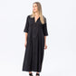 Santorini Pintuck Dress - Black