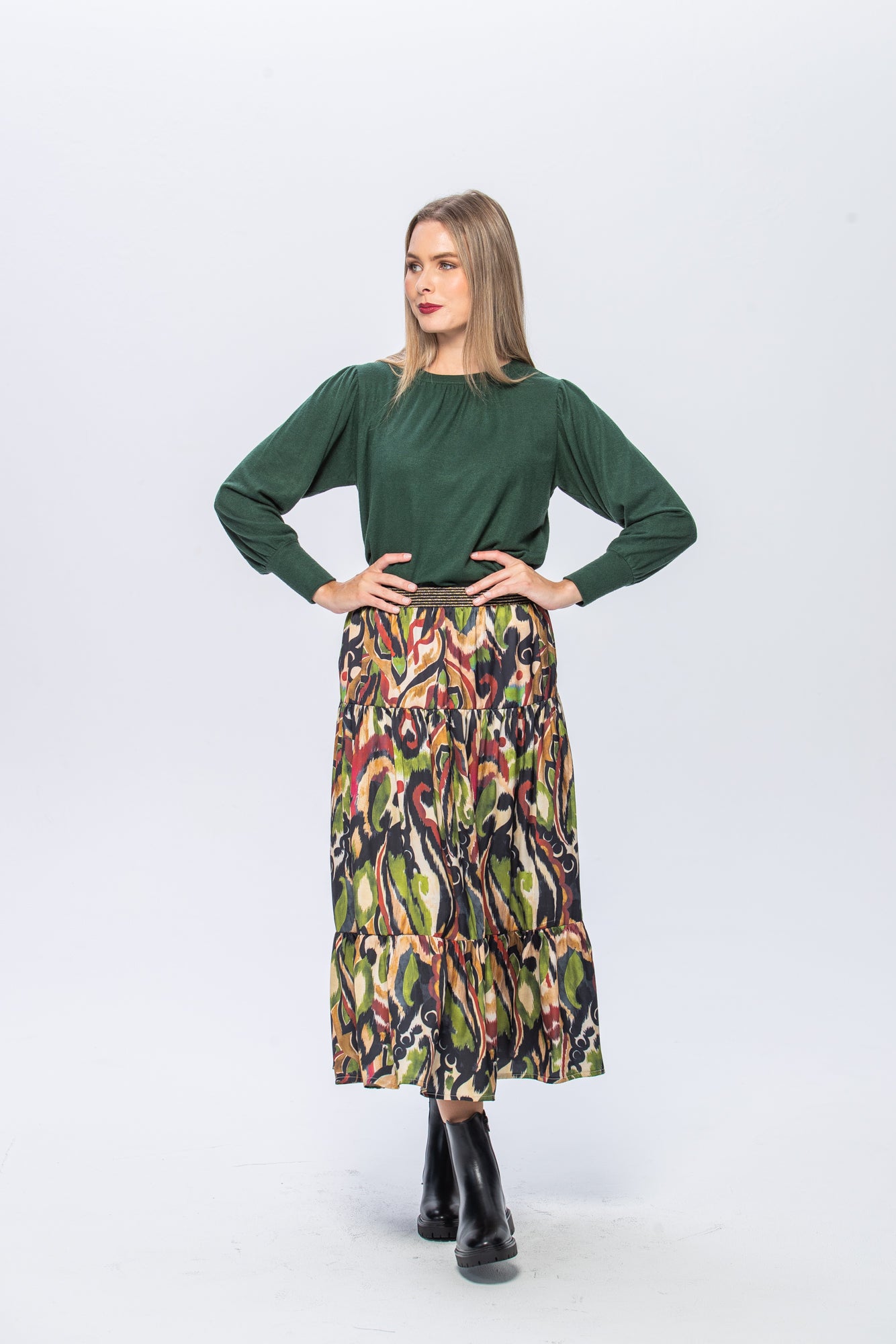 Marbella Tiered Skirt - Abstract