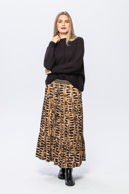 Marbella Tiered Skirt - Animal Print