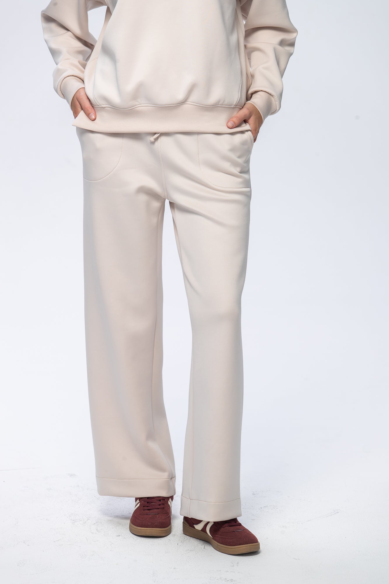 Nina Wide Leg Pants - Creme