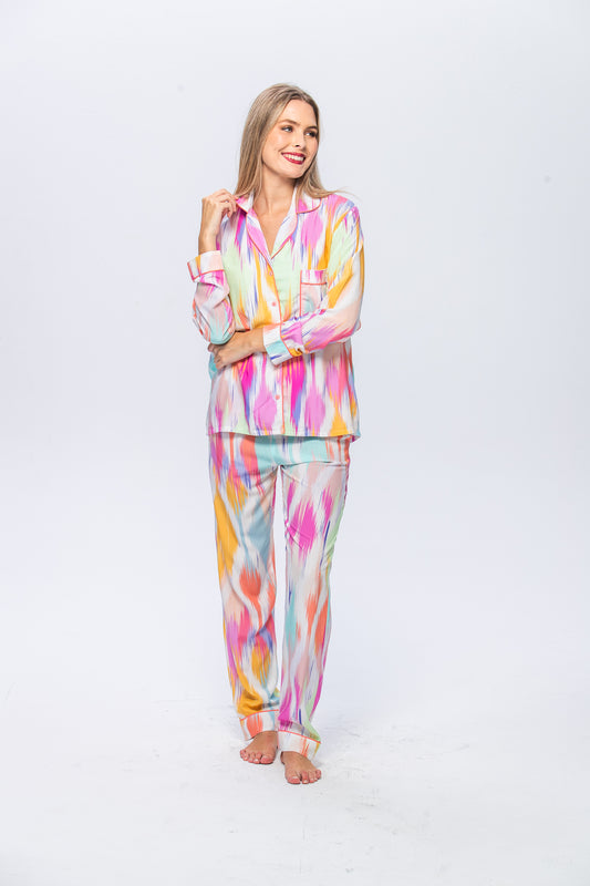 Long Pyjama Set - Pink Splash