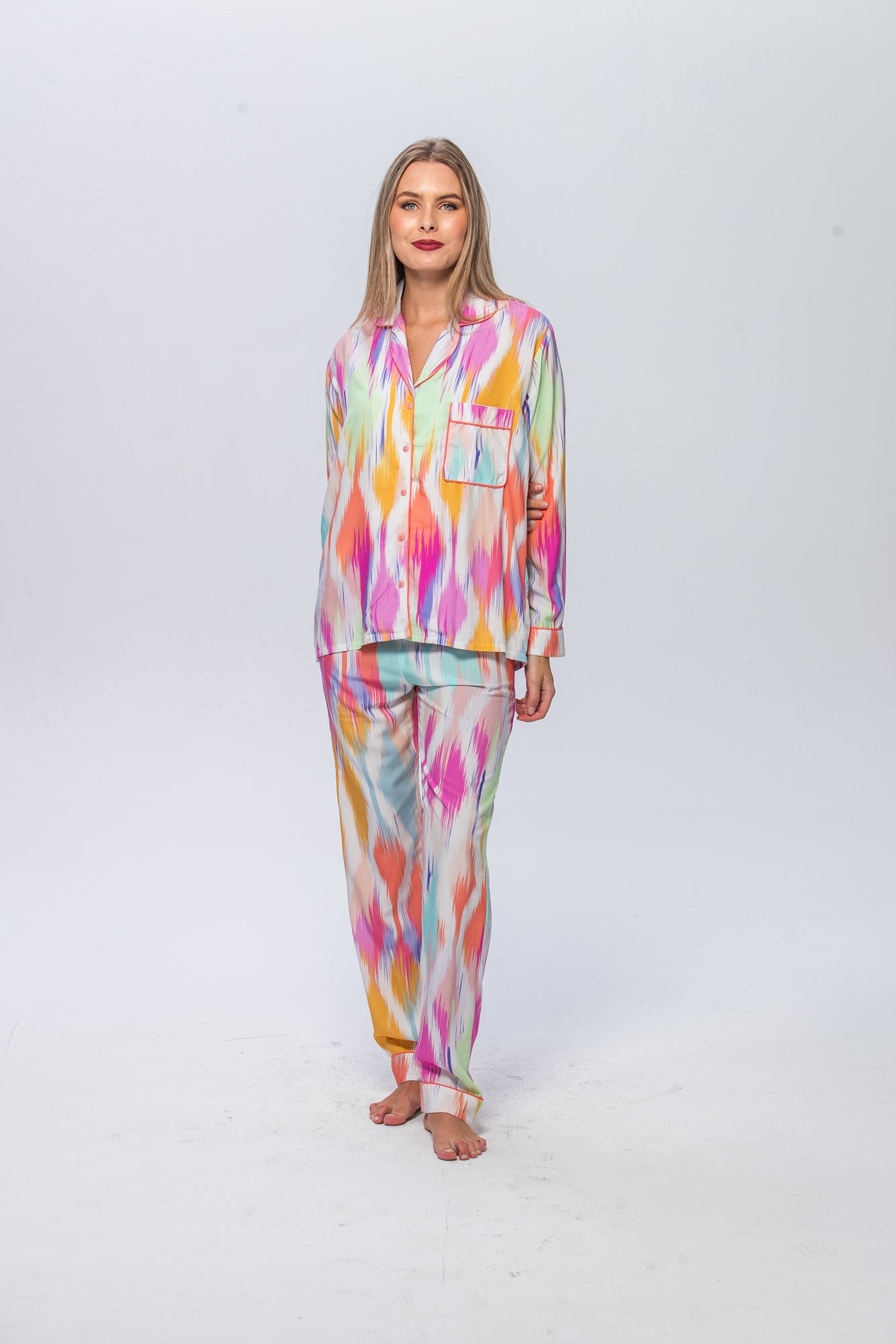Long Pyjama Set - Pink Splash