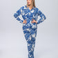 Long Pyjama Set - Navy and White