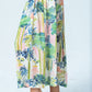 Sienna watercolour palm sundress, close up of skirt hem and pocket