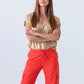 Sydney Wide Leg Cargo Pant - Orange