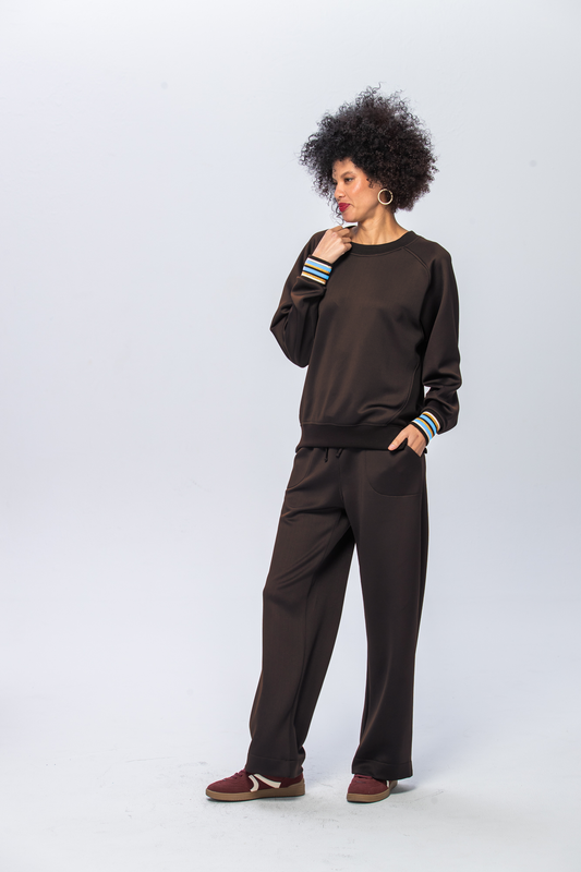 Nina Wide Leg Pants - Chocolate
