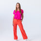 Sydney Wide Leg Cargo Pant - Orange