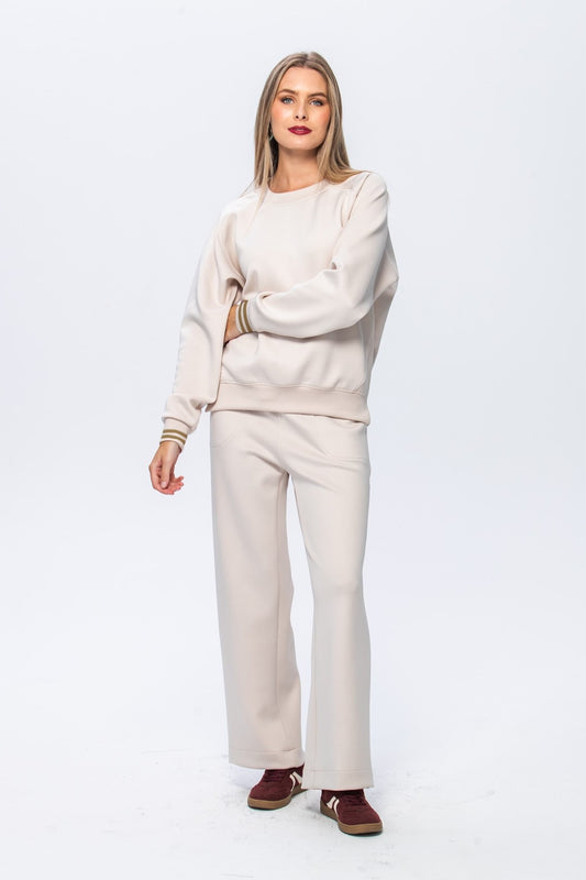 Nina Wide Leg Pants - Creme