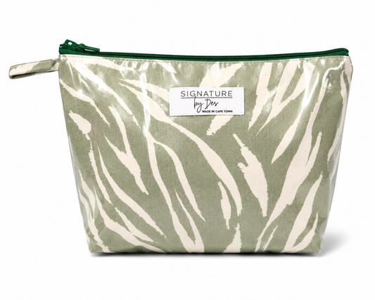 The Intentional Make Up Bag - Green and White