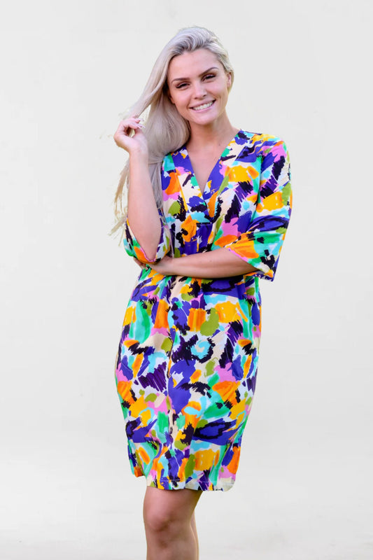 Kingston Kaftan - Purple Splash