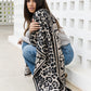 Leopard Wrap - Creme/Black