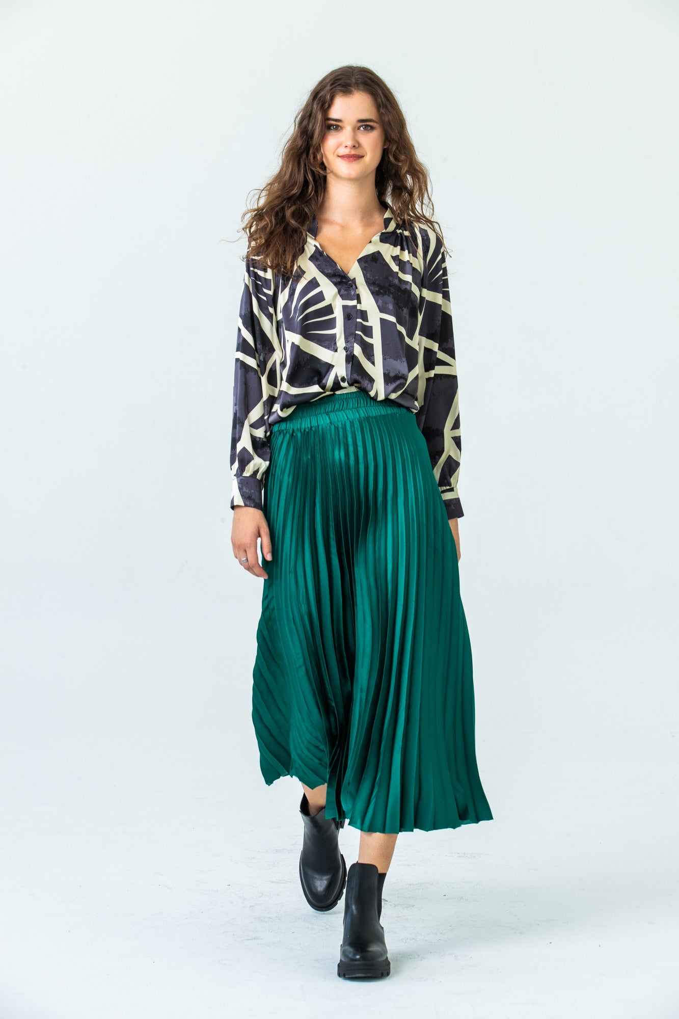 London Sunray pleated skirt - Emerald Green