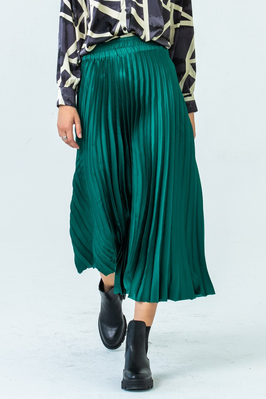 London Sunray pleated skirt - Emerald Green