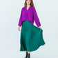 London Sunray pleated skirt - Emerald Green