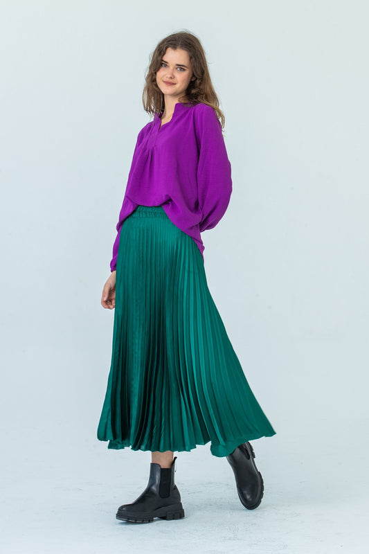 London Sunray pleated skirt - Emerald Green