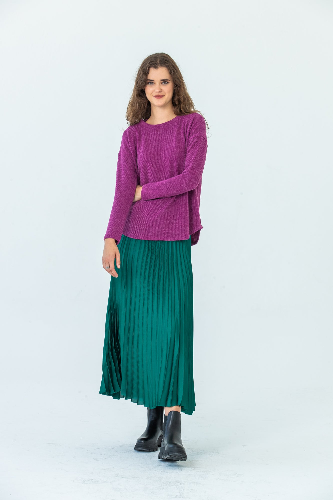 London Sunray pleated skirt - Emerald Green