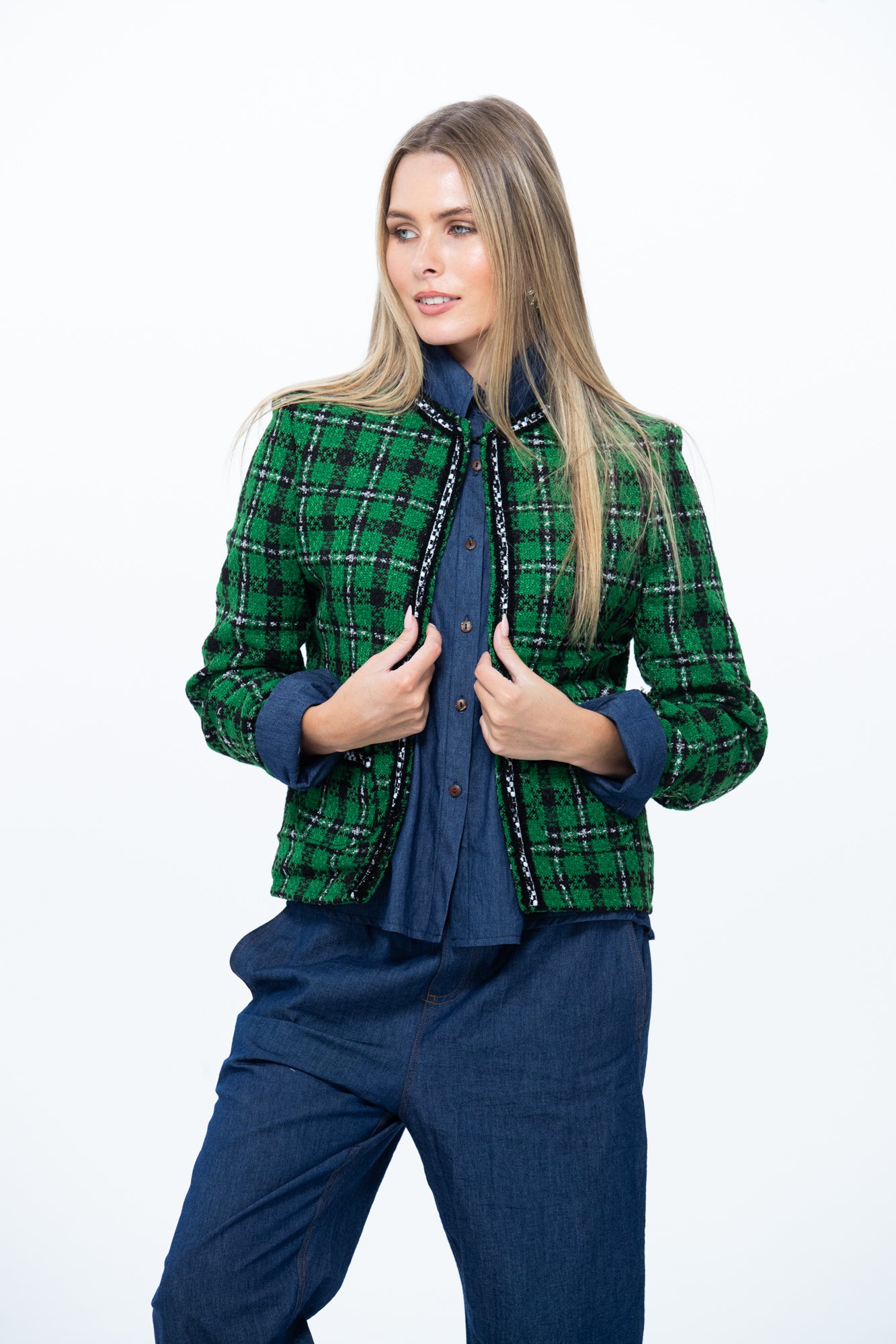 The Coco Jacket - Emerald Check
