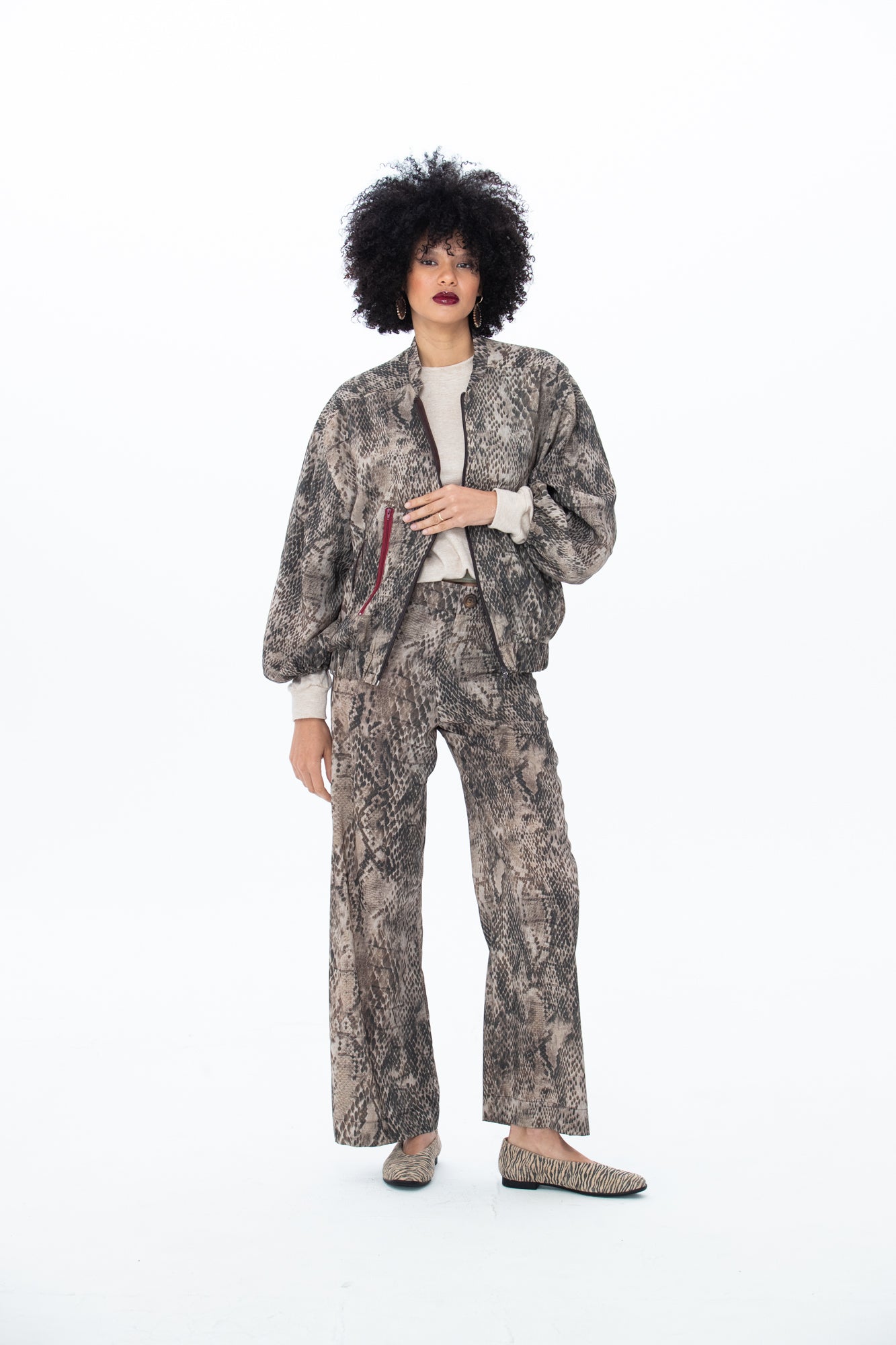 Josephine Bomber Jacket - Snakeskin