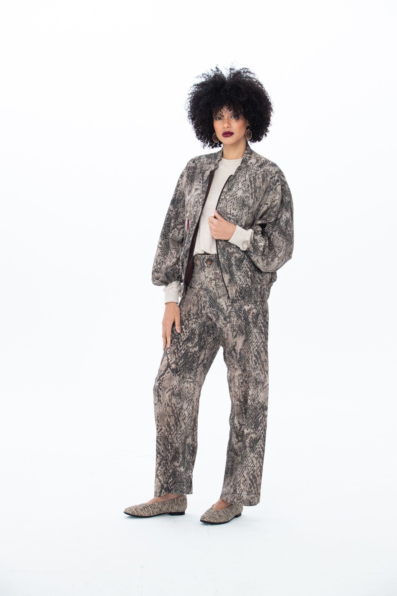 Josephine Bomber Jacket - Snakeskin