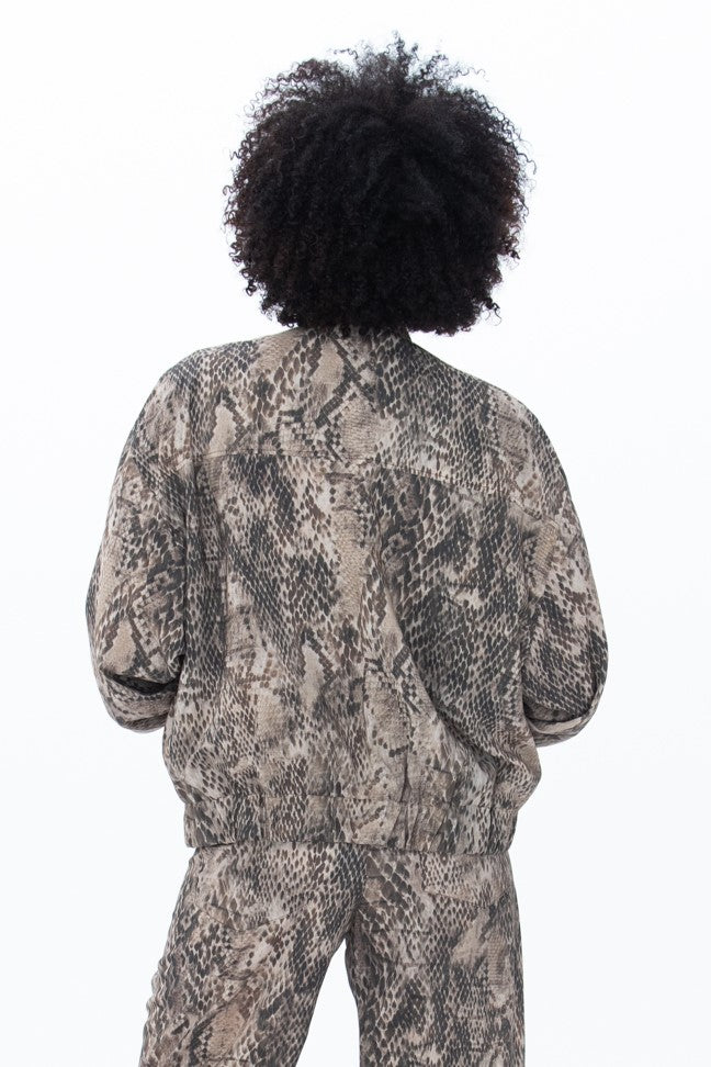 Josephine Bomber Jacket - Snakeskin