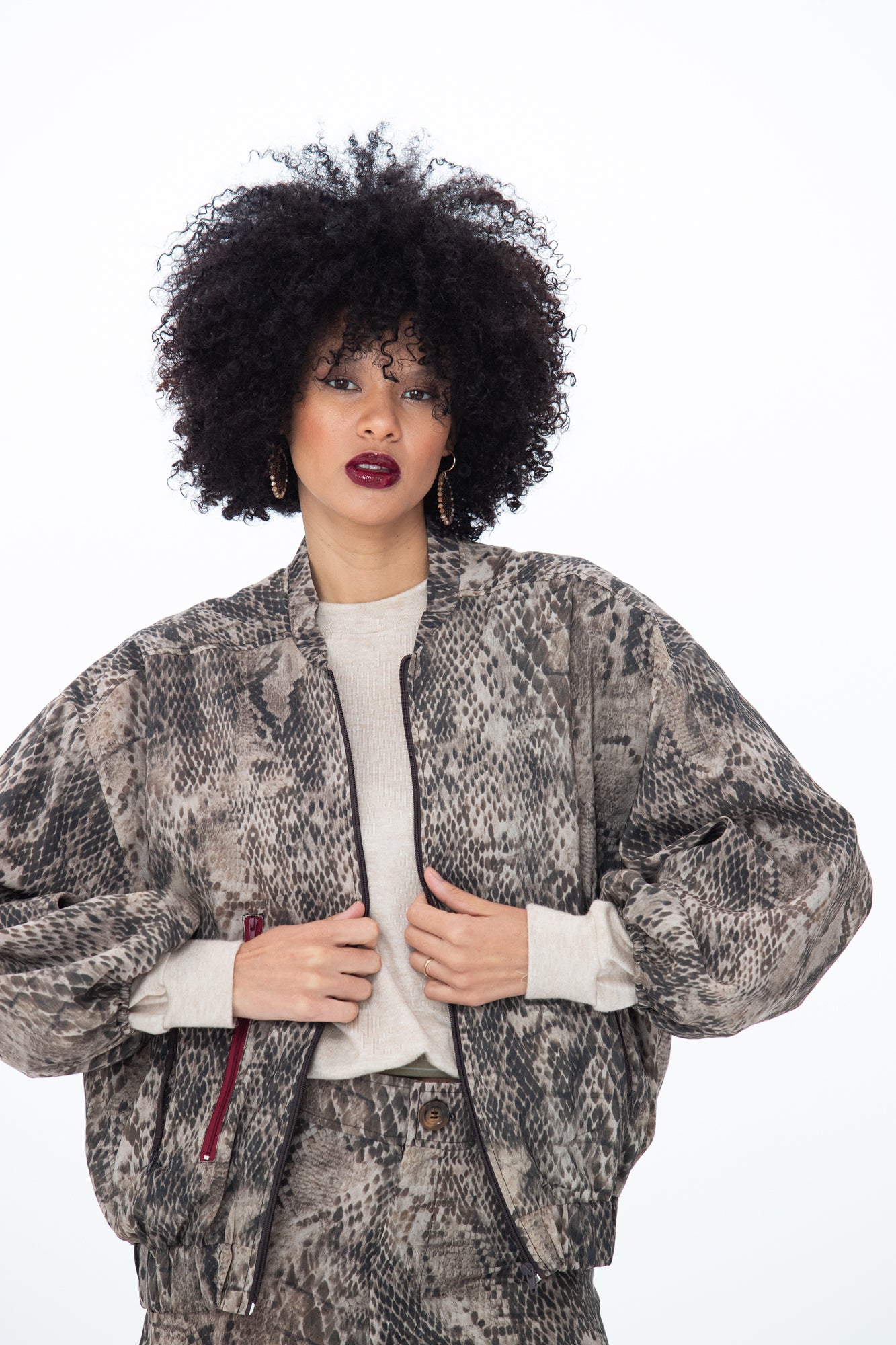 Josephine Bomber Jacket - Snakeskin