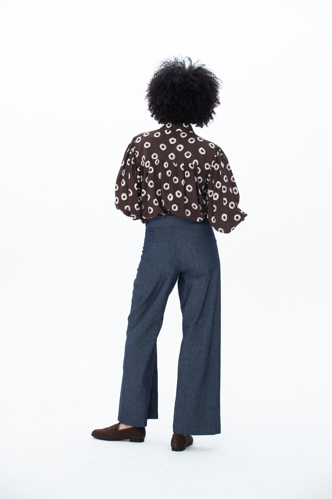 Harper Long Sleeve Shirt - Chocolate Polka Dot