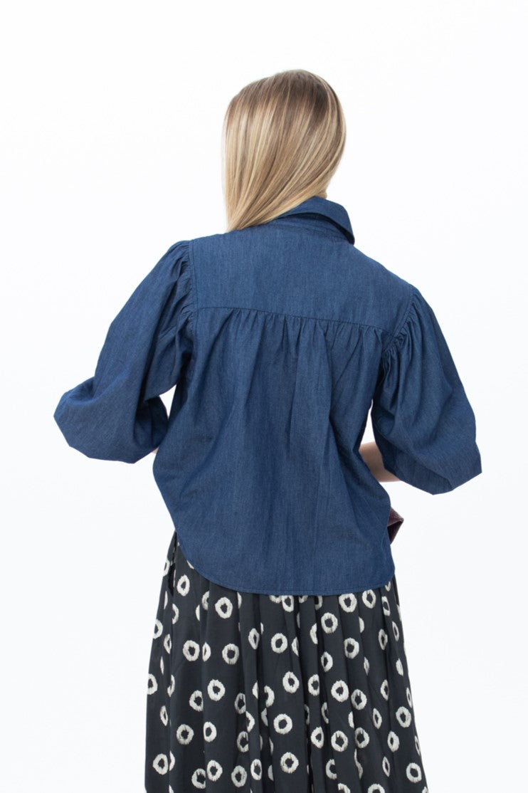 Harper Polka Dot Shirt – Denim