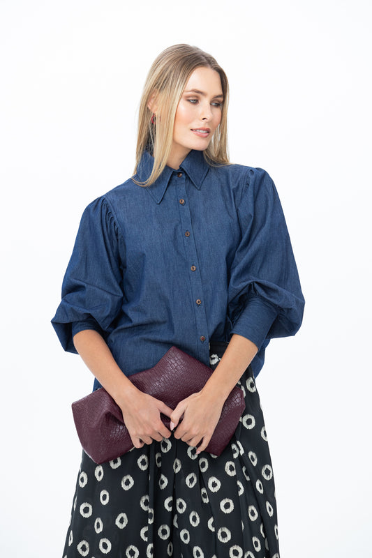 Harper Polka Dot Shirt – Denim
