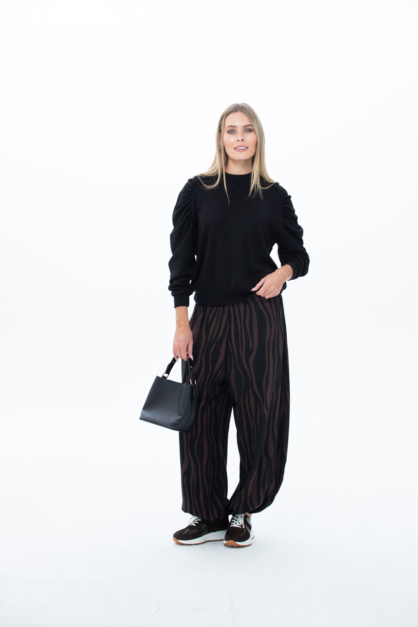 Stella Balloon Pants - Chocolate Animal print