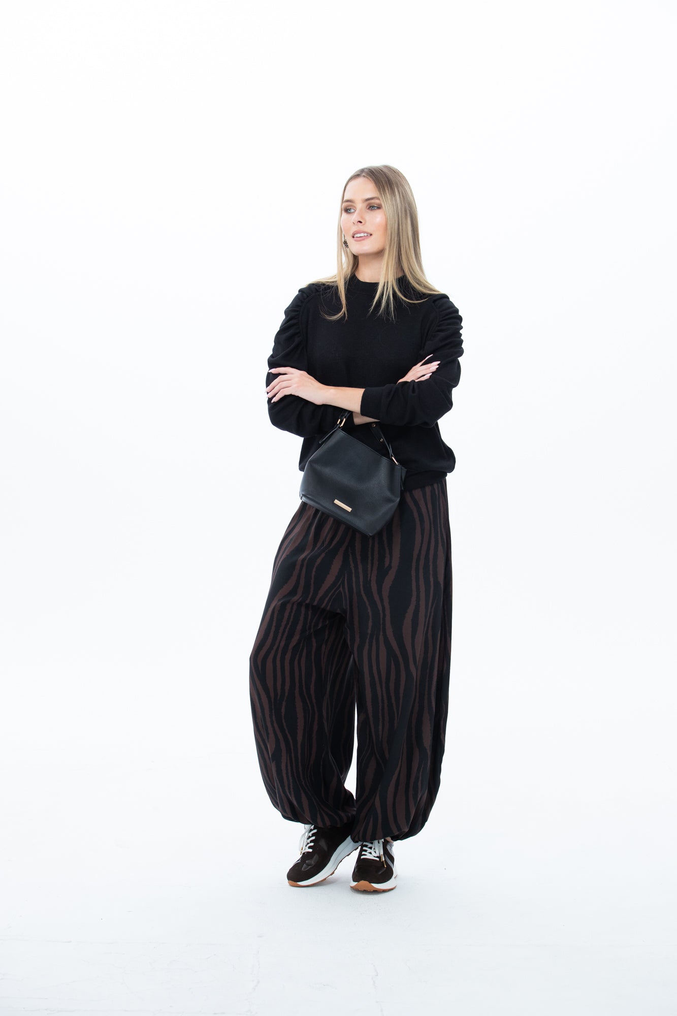 Stella Balloon Pants - Chocolate Animal print