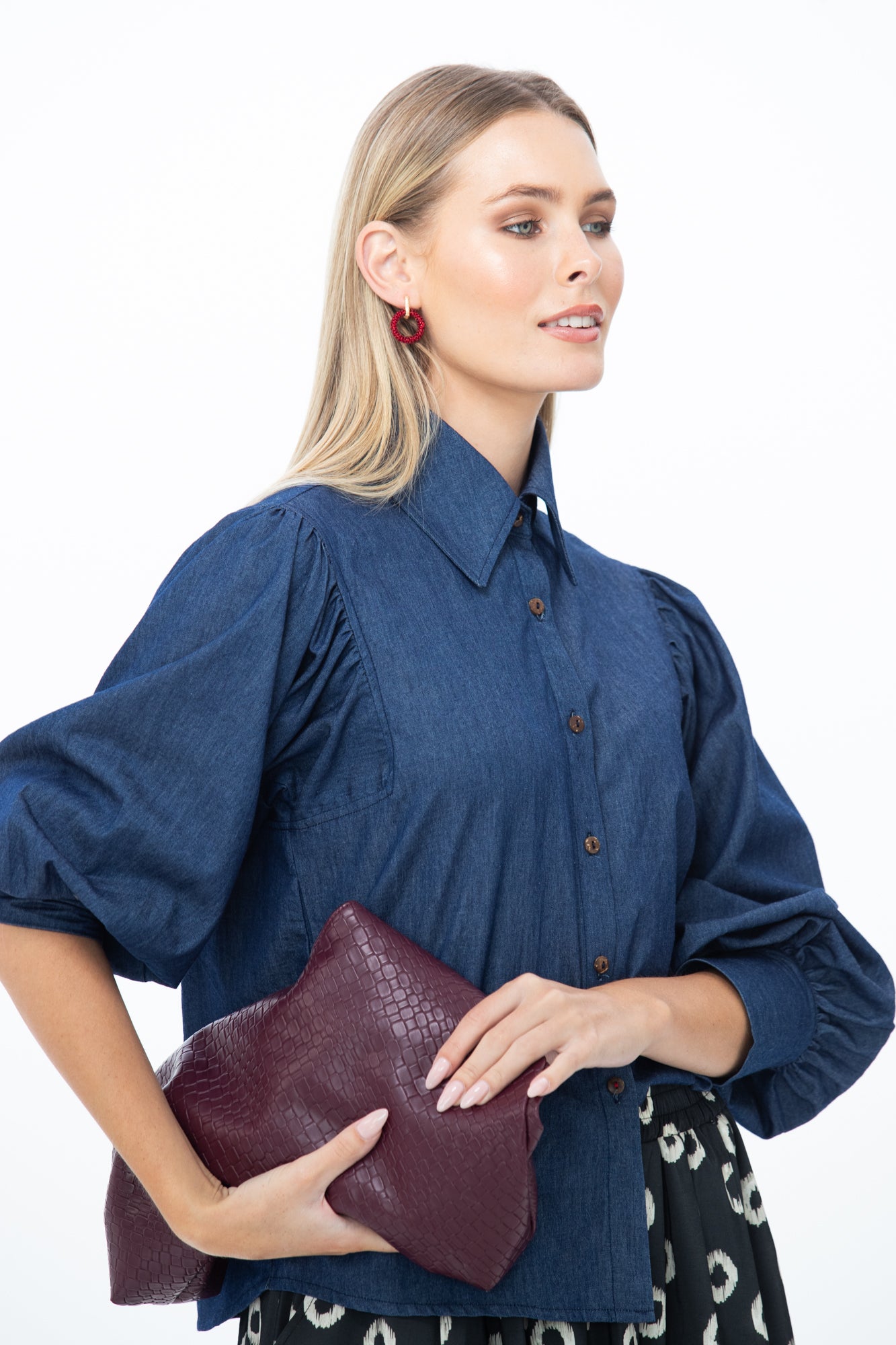 Harper Polka Dot Shirt – Denim