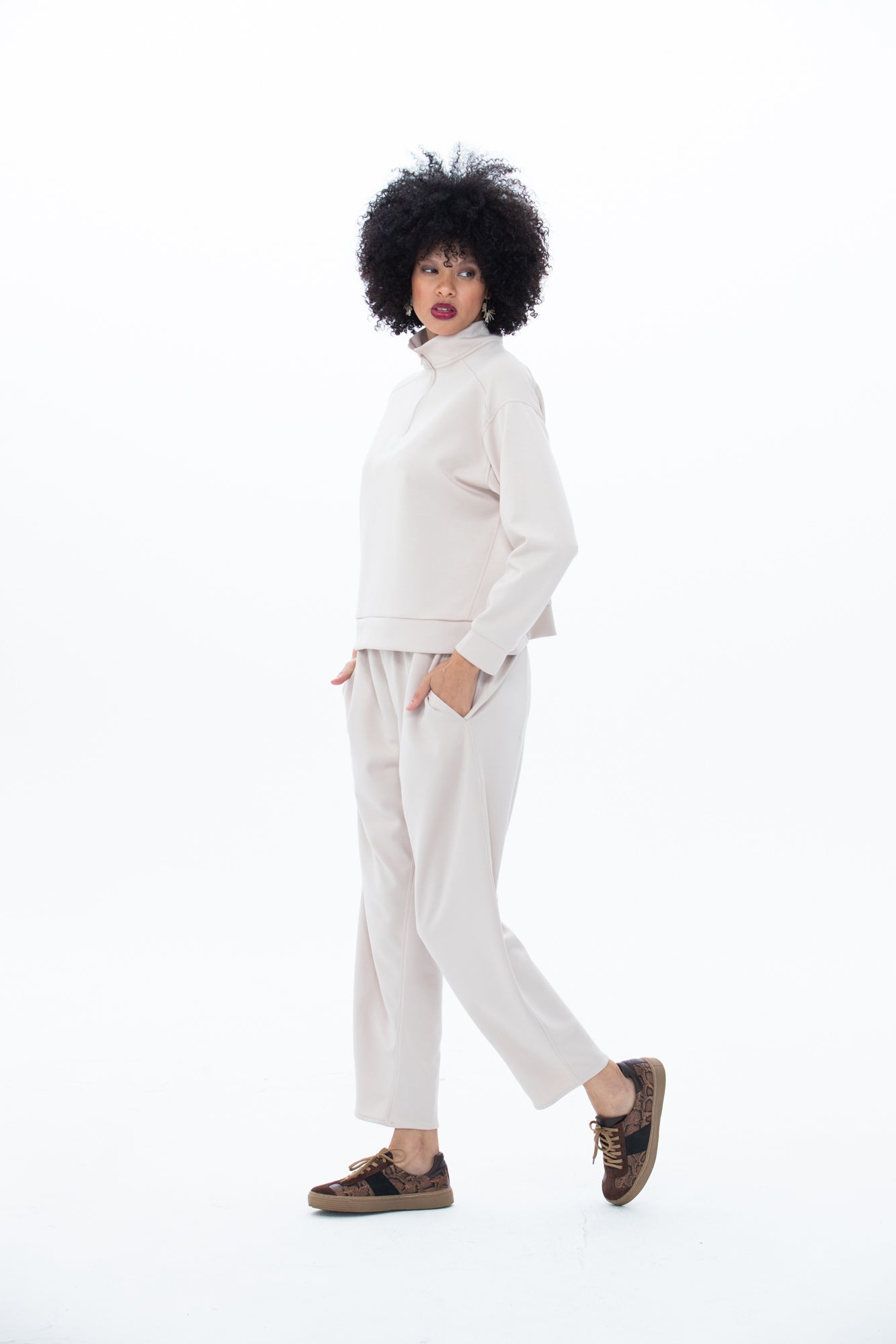 Parker Barrel Trackpants - Creme