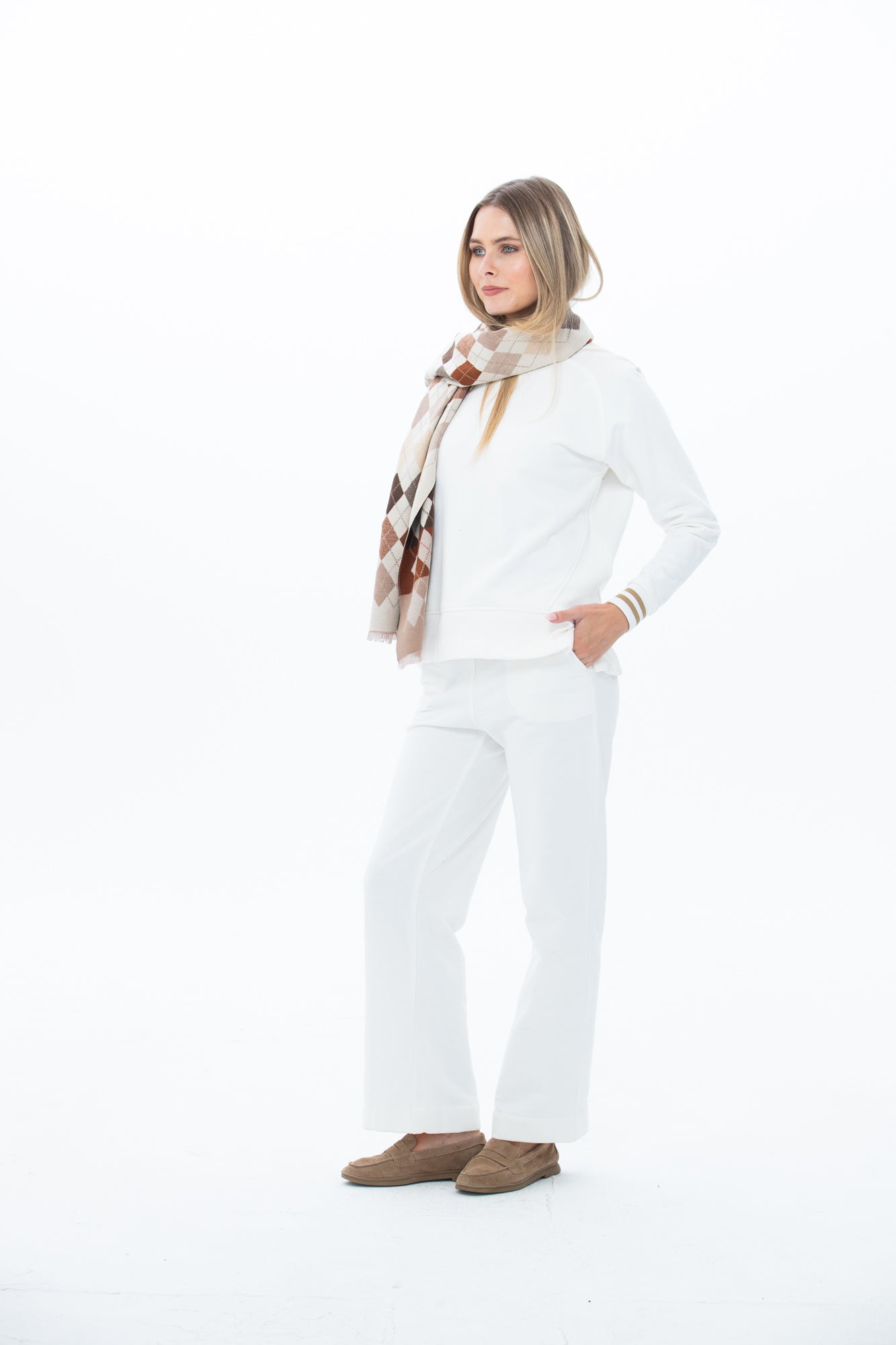 Nina Wide Leg Pants - Creme