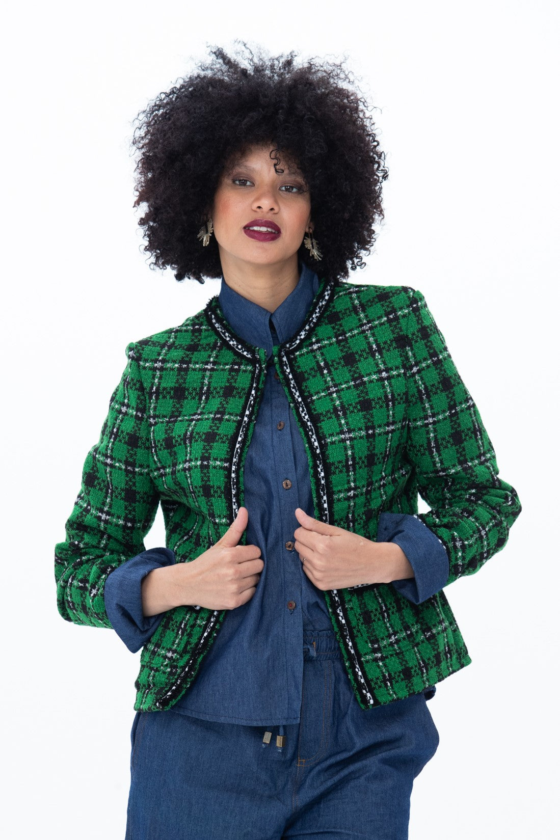 The Coco Jacket - Emerald Check